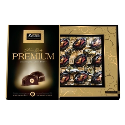 Набор конфет Шоколадный Кутюрье Премиум с фундуком (Чёрная)