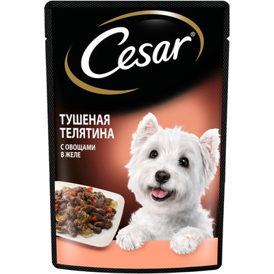 Корм Cesar для собак влажный тушеная телятина с овощами