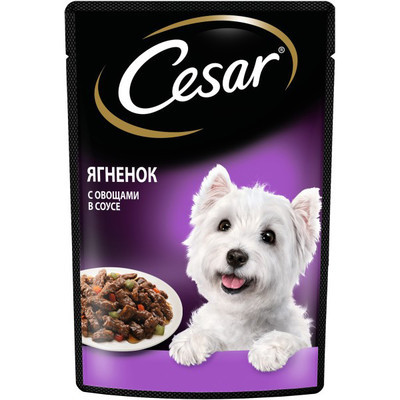 Корм Cesar для собак влажный ягненок с овощами