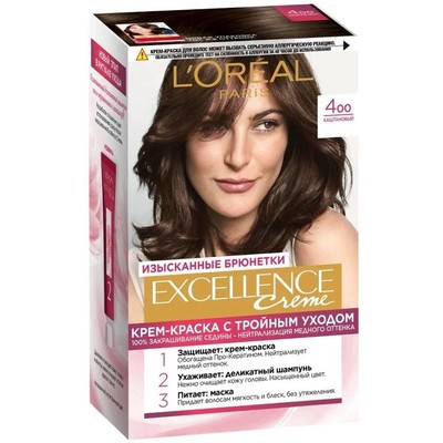 Краска для волос L'Oreal Excellence 400 Каштановый
