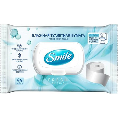 Влажная туалетная бумага SMILE 