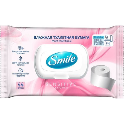 Влажная туалетная бумага SMILE 