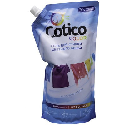 Гель для стирки Cotico цветного и линяющего белья дой-пак