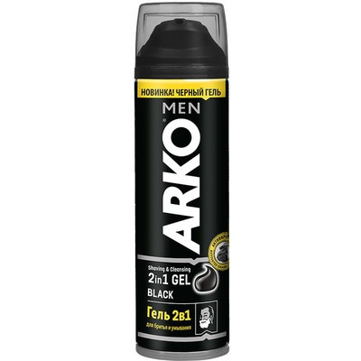 Гель 2в1 для бритья и умывания Arko с углём BLACK 