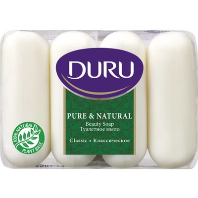 Туалетное мыло DURU Pure&Natural СВЕЖЕСТЬ/КЛАССИК, 4шт*85г 