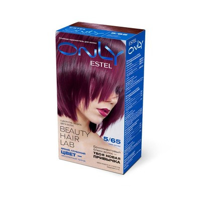 Стойкая краска-гель для волос Estel Only 5/65 Светлый шатен фиолетово-красный  