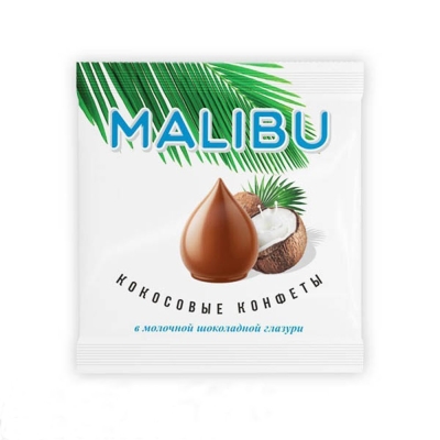 Конфеты Malibu кокосовые в молочной глазури