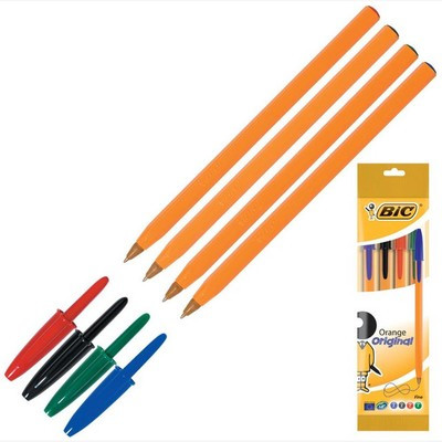 Ручка BIC Оранж, тонкая линия, асс, (пак. 4шт)