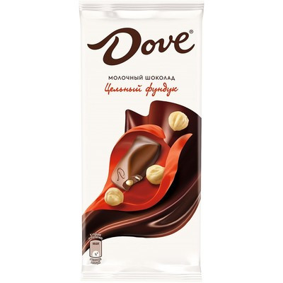 Шоколад Dove молочный цельный фундук 
