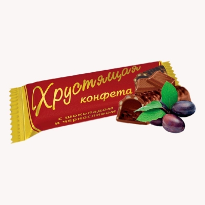Конфеты Хрустящая конфета мюсли карамель, шоколад, чернослив
