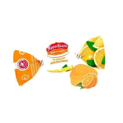 Карамель Богатырь с начинкой вкус апельсина